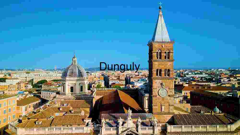 Clock with Bells at Church in Rome Italy