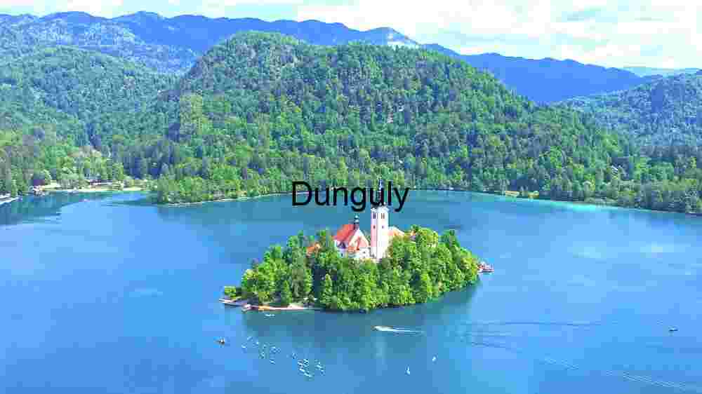 "Tranquil Island Church Amidst Lake and Nature's Embrace