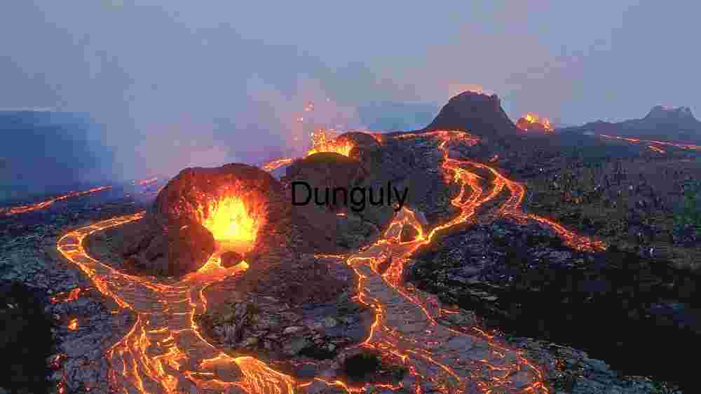 Majestic Lava Flows at Twilight