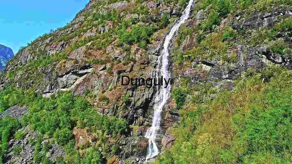 Majestic Waterfall Cascading Down a Rocky Cliffside