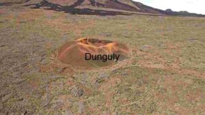 Volcanic Crater in Barren Landscape