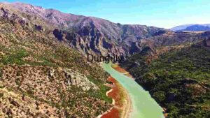 Colorful River Bend in a Mountainous Landscape