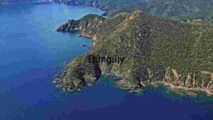 Coastal Elegance: Aerial View of a Lush Peninsula