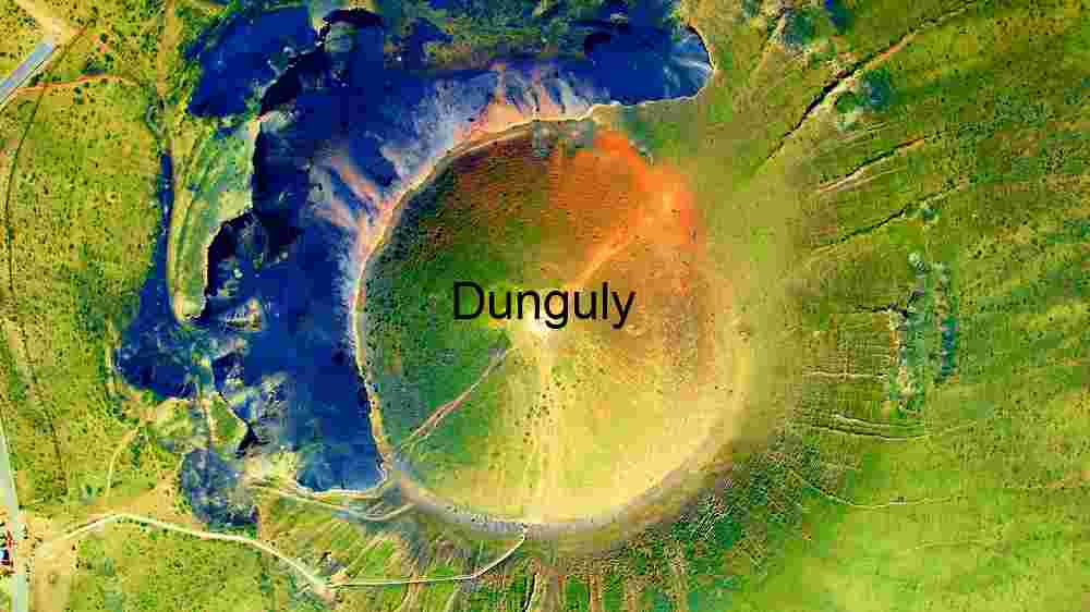 Aerial View of a Vibrant Crater Landscape