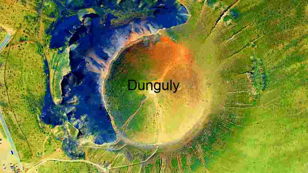 Aerial View of a Crater Lake