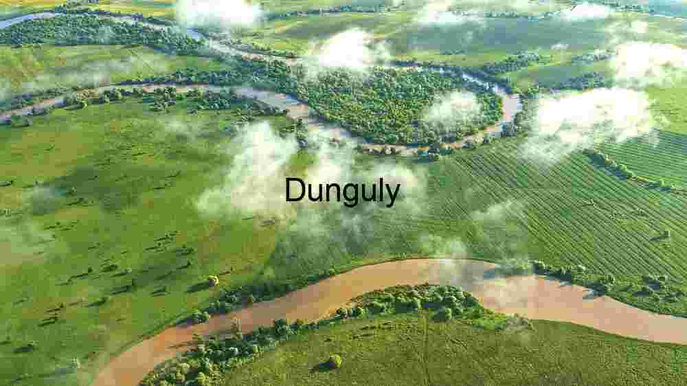 Serene Riverbend Aerial View