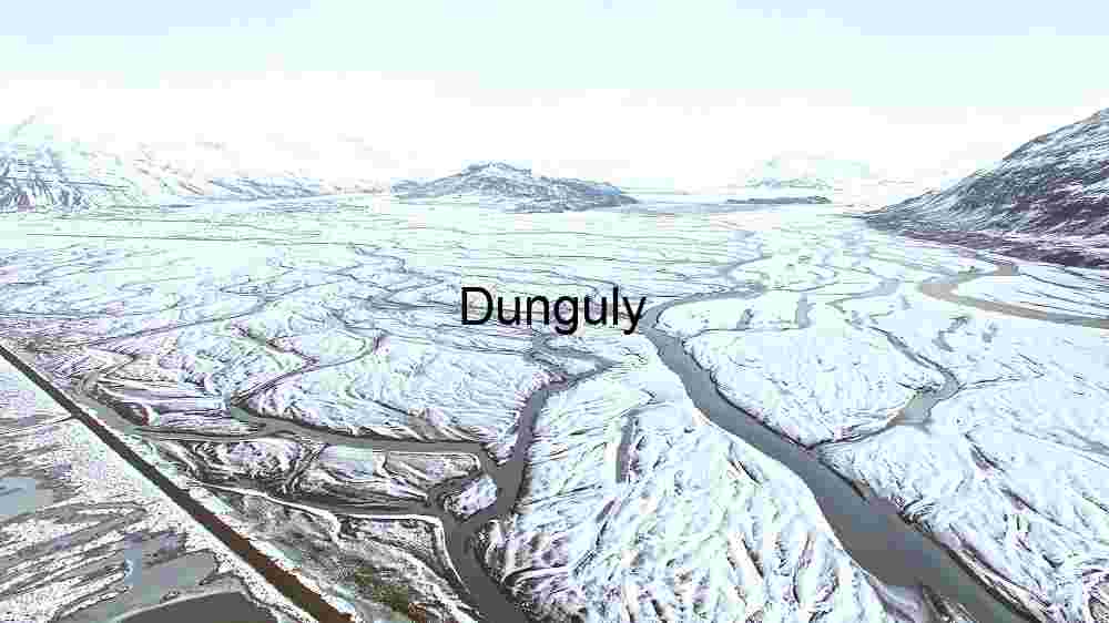 Aerial View of Snow-Covered River Delta