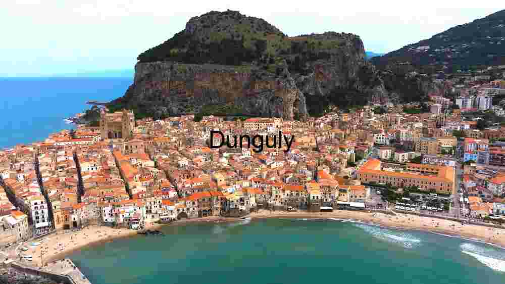 Coastal Town Panorama with Historic Architecture