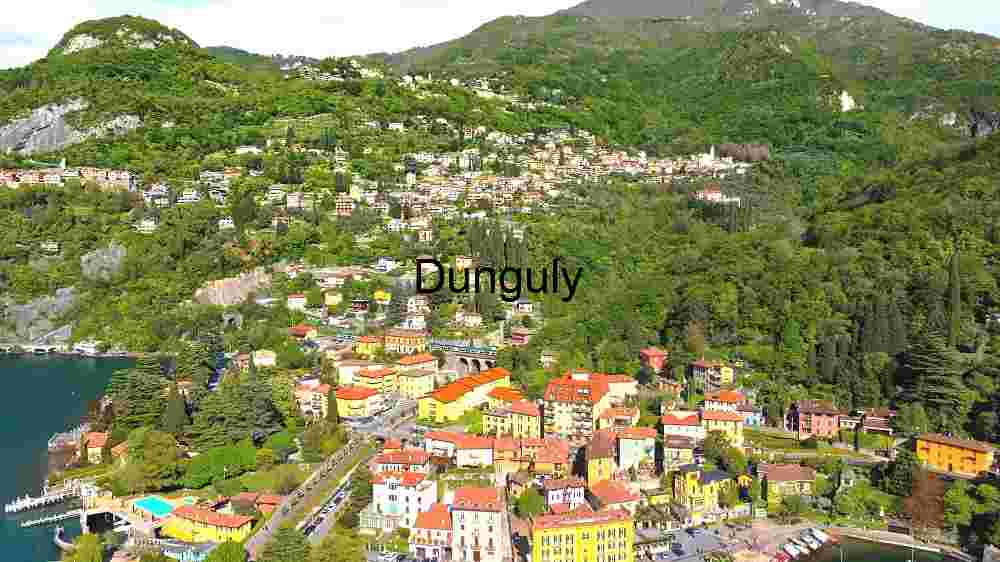 Aerial View of a Picturesque Lakeside Town
