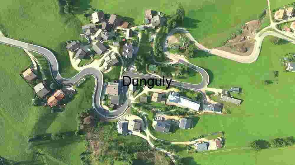 Serpentine Roads in a Lush Green Village