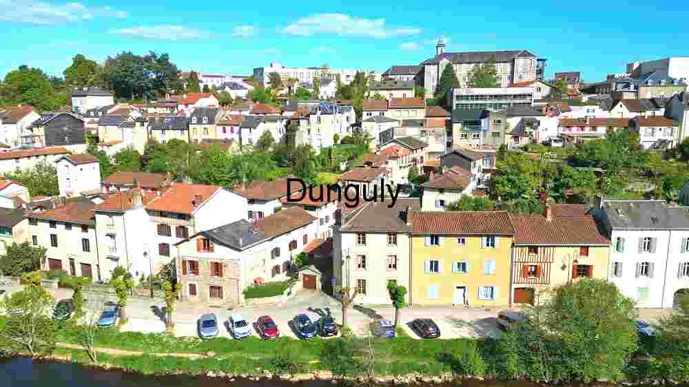Aerial View of a Quaint Riverside Town