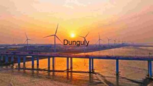 Golden Sunset Over Wind Farm