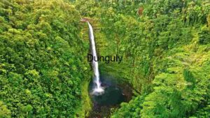 Majestic Waterfall in Lush Green Forest