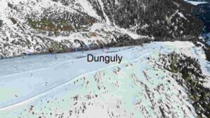 Aerial View of a Snow-Covered Ski Slop