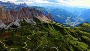 Majestic Dolomite Peaks and Serpentine Trails