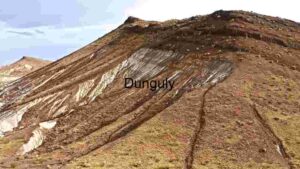 Geologic Strata Exposed on a Hillside