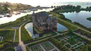 Majestic Castle Amidst Serene Waterways