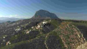 Majestic Mountain Overlooking a Tranquil Town