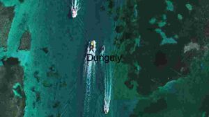 Aquatic Adventure: Aerial View of Jet Skiing in Turquoise Waters