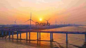 Sunset Over Wind Farm