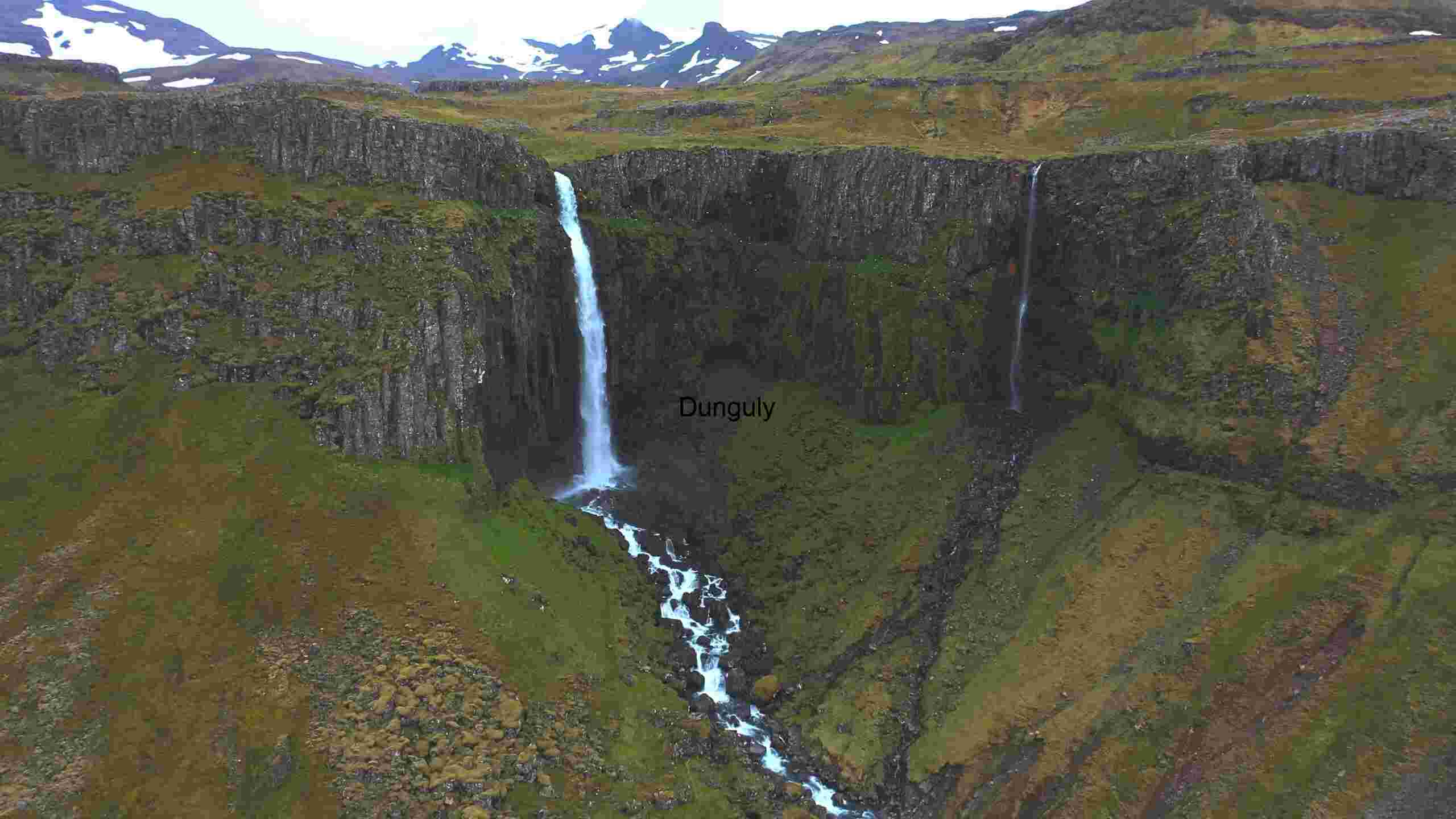 Majestic Waterfall in a Lush Green Landscape
