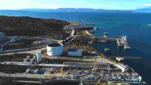 Coastal Industrial Facility at Dusk