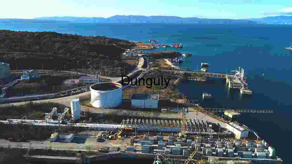 Coastal Industrial Facility at Dusk