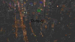 Nighttime Aerial View of Bustling Metropolis