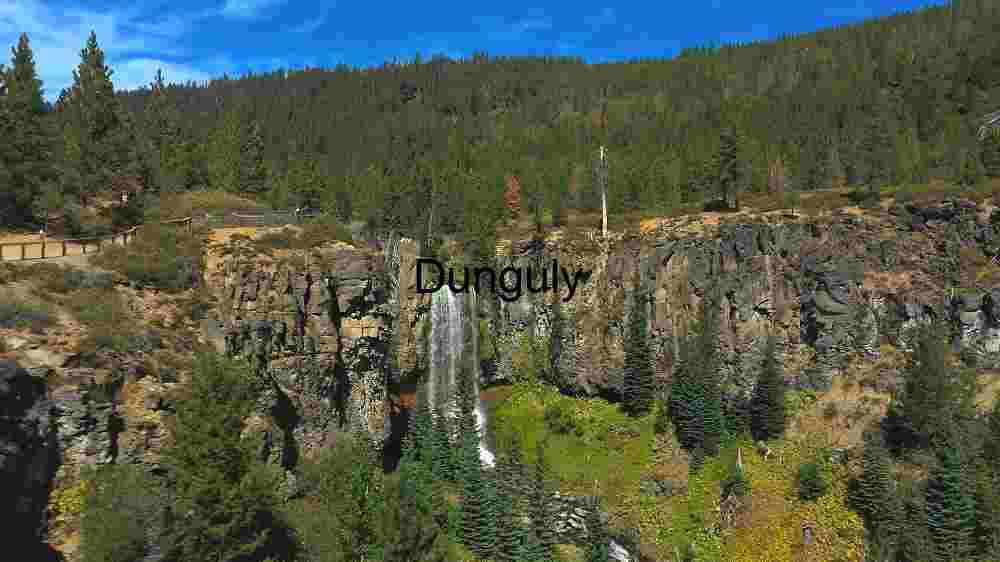 Majestic Waterfall in a Lush Forested Landscape