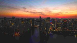 Twilight Hues Over Urban Skyline