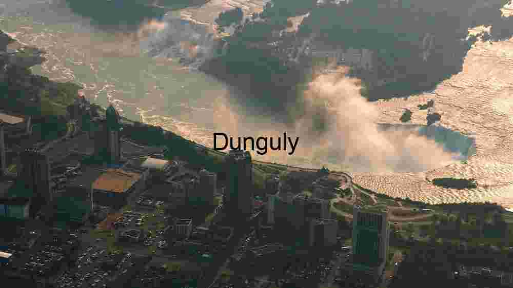 Aerial View of Niagara Falls and Cityscape