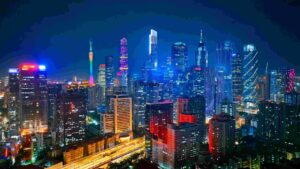 Vibrant Metropolis: A Nighttime Cityscape