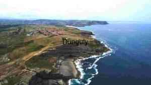 Coastal Elegance: Aerial View of a Cliffside Village