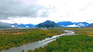 Serene River Landscape with Mountain Backdrop