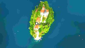 Serene Island Monastery on a Clear Blue Lake