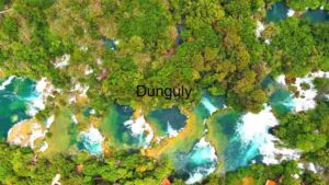 Aerial View of a Vibrant Waterfall Oasis