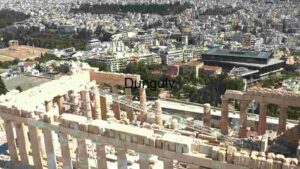 Aerial View of the Parthenon and Athens Cityscape