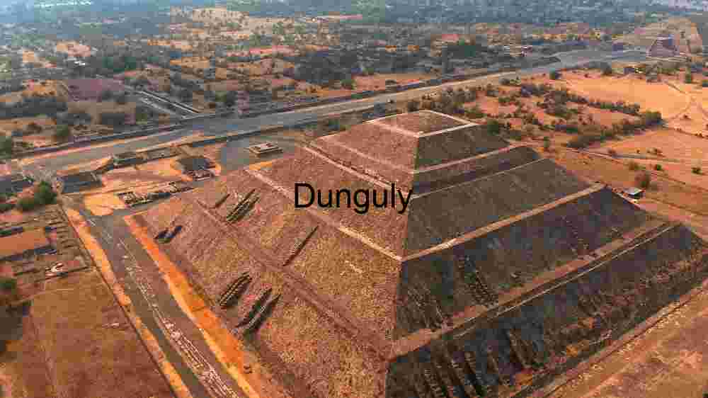 Aerial View of the Pyramid of the Sun in Teotihuacan