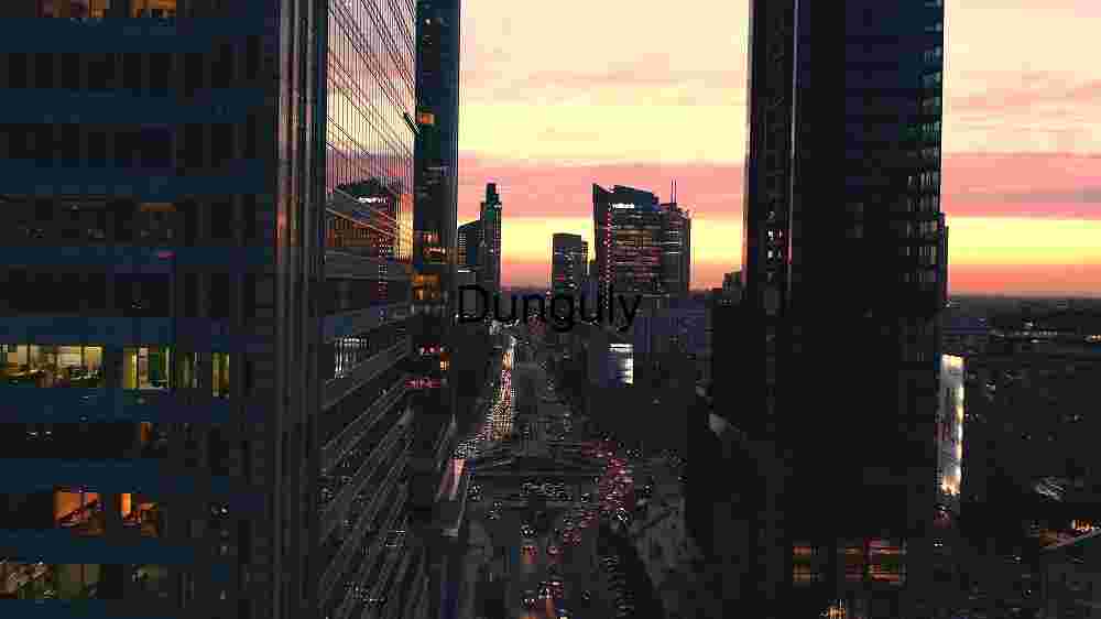 Urban Sunset Over Cityscape