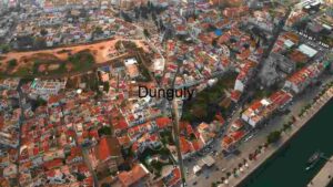 Aerial View of Coastal Mediterranean Town