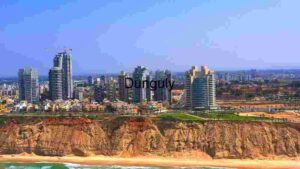 Coastal Urban Skyline with Cliffs