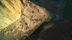 Aerial View of Rocky Terrain and Meandering River