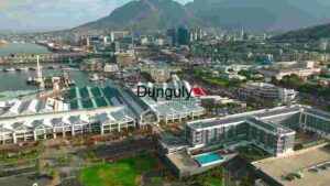 Aerial View of Cape Town's Waterfront and Cityscape