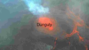 Aerial View of an Active Volcano Eruption