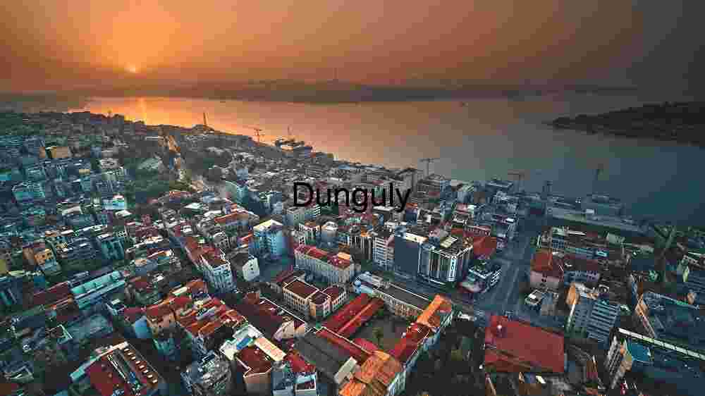 Sunset Over Urban Waterfront