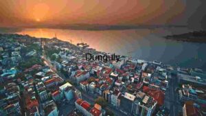 Beautiful Sunset Over a Coastal City