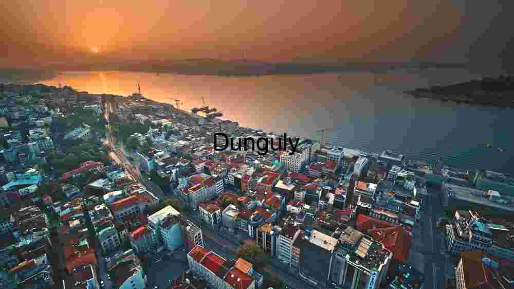 Beautiful Sunset Over a Coastal City