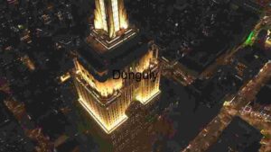 Illuminated Skyscraper at Night