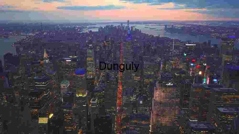Aerial View of New York City at Dusk