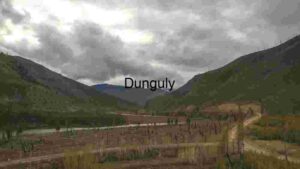 Serene Mountain Valley with River and Cloudy Sky